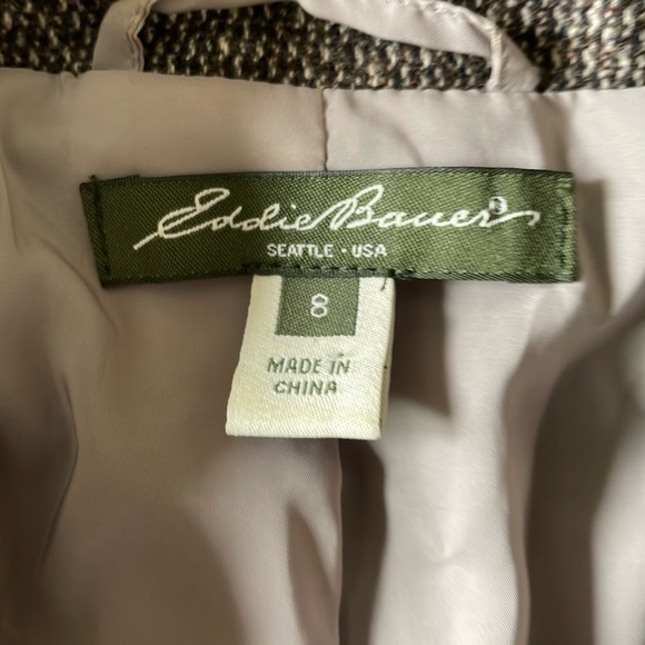 EDDIE BAUER Blazer Brown Wool Blend Tweed Old English Countryside Academia 8 - Picture 9 of 11
